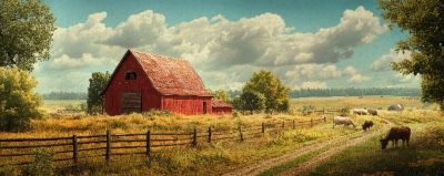 Red Barn and Pasture